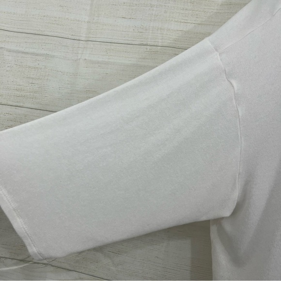 J.Jill Wearever Collection Cream V Neck Short Sleeve Cardigan Sweater - Picture 4 of 8